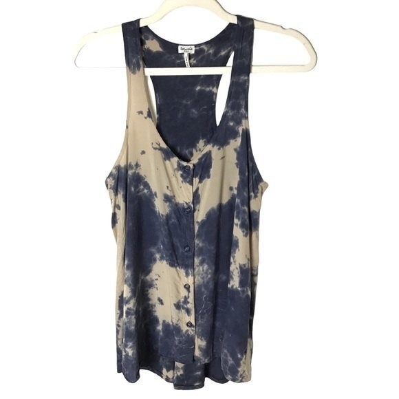 Splendid Tie-Dye Button Down Racerback Tank Top Size S - Picture 1 of 5